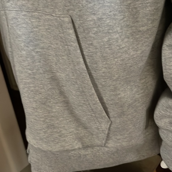 Michael Kors Sherpa Lined Heather Gray Front Zip Attached Drawstring Hoodie - XL - Picture 9 of 14